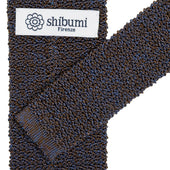Crunchy Silk Knit Tie Blue Mottled