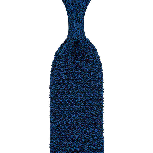 Crunchy Silk Knit Tie - Light Navy
