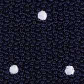 Crunchy Silk Knit Tie Navy Dots