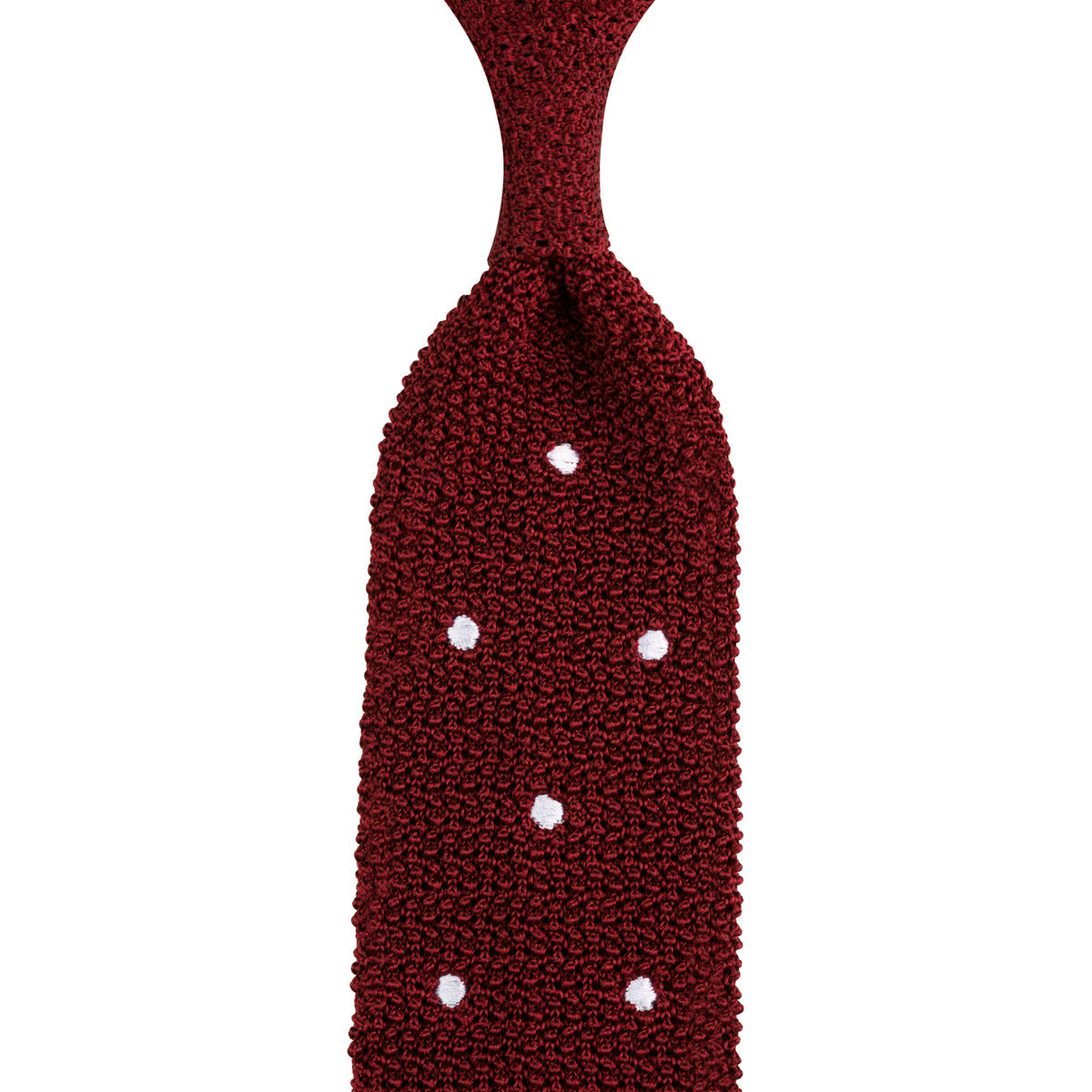 Crunchy Silk Knit Tie Cherry Dots
