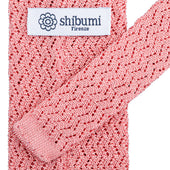 Zigzag Silk Knit Tie Pink