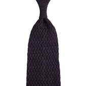 Zigzag Silk Knit Tie - Graphite