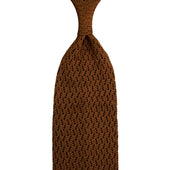 Zigzag Silk Knit Tie - Copper