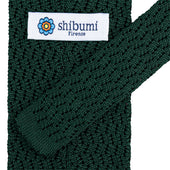 Zigzag Silk Knit Tie Green