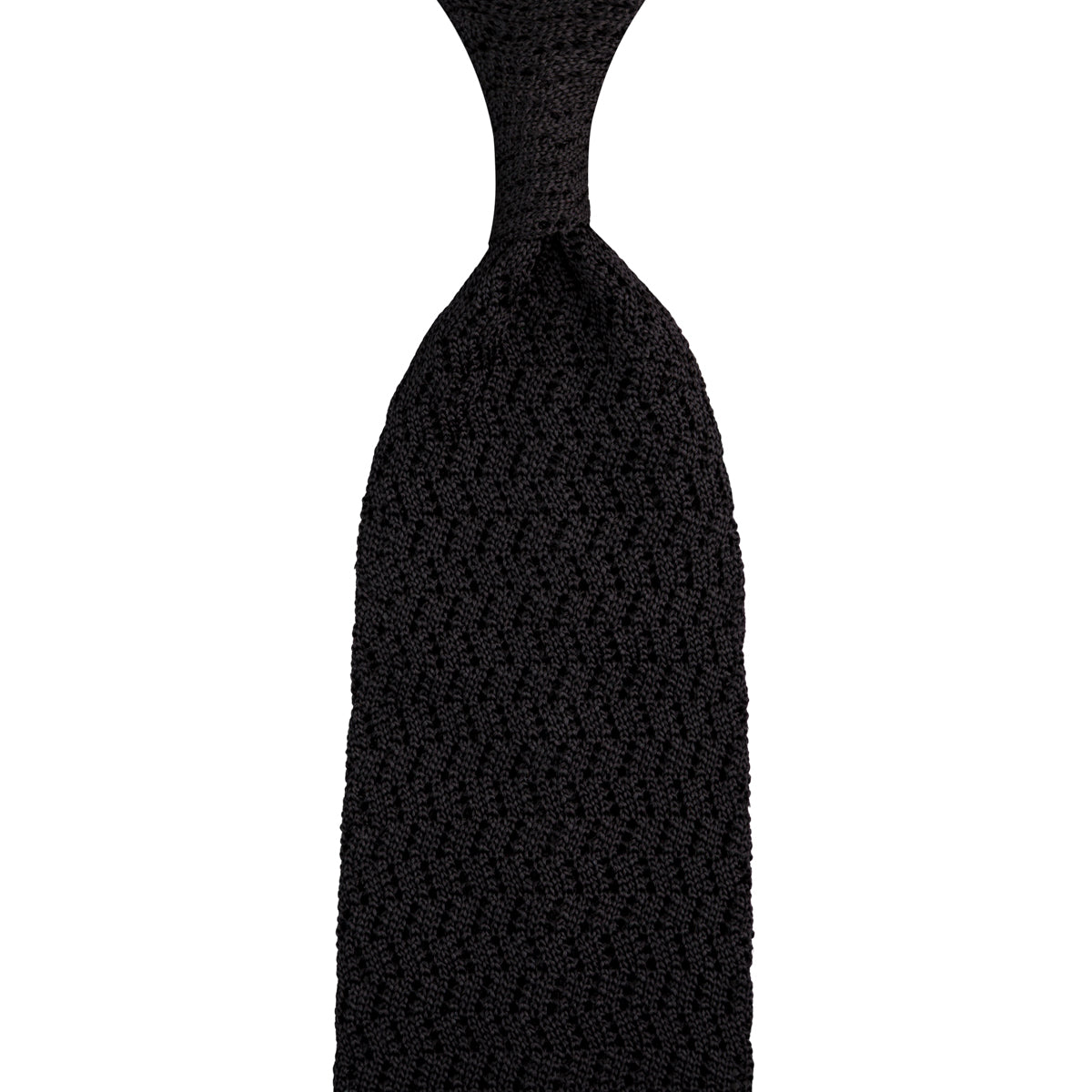 Zigzag Silk Knit Tie