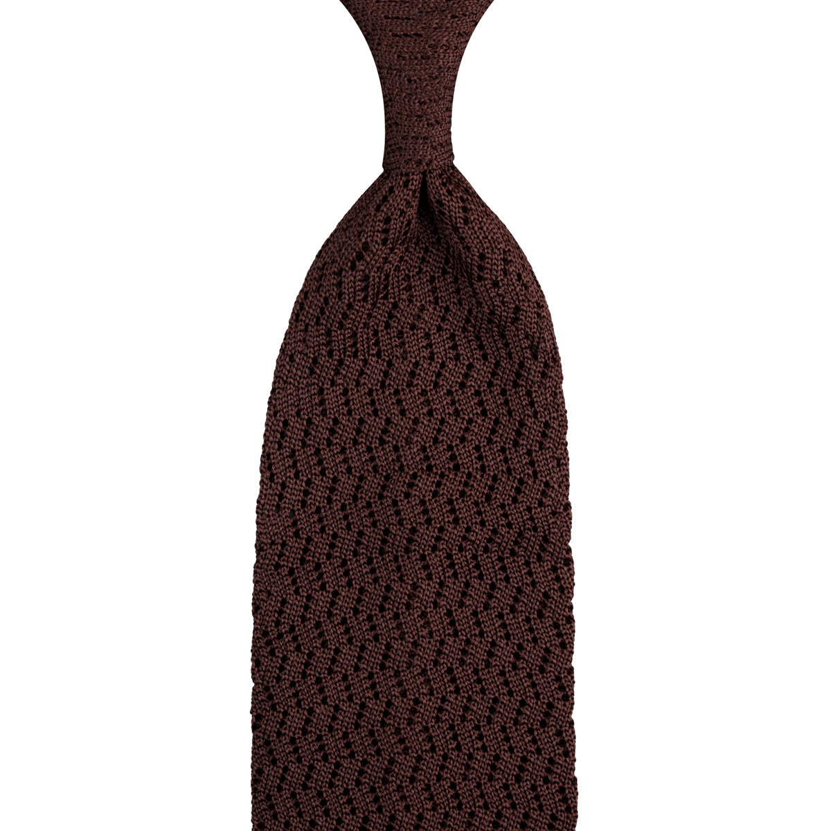 Zigzag Silk Knit Tie