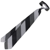 Triple Block Stripe Cashmere / Silk Grenadine Tie - Black / Grey / White