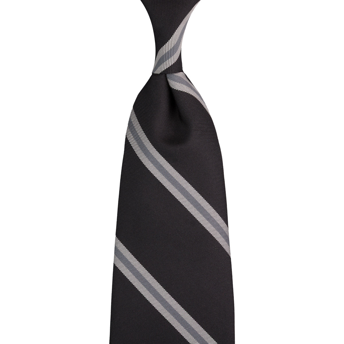 Repp Stripe Silk Tie Hand Rolled