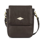Bandolera Crossbody Bag Leather With Cream Stitching