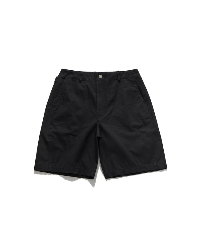 CINCH BACK CURVED SHORTS / BLACK