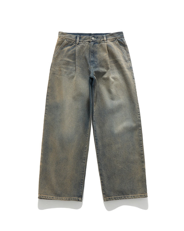 ONE PLEATS WIDE DENIM / LIGHT INDIGO