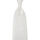 Grenadine / Garza Grossa Tie - White - Hand-Rolled