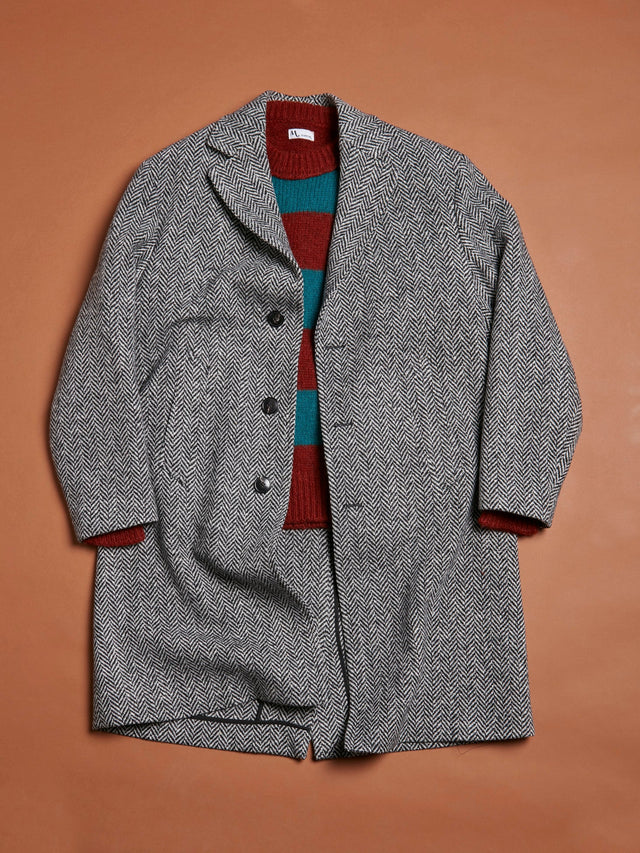 AANTISTENE WOOL HERRINGBONE COAT