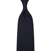 Grenadine / Garza Grossa Tie - Midnight - Hand-Rolled