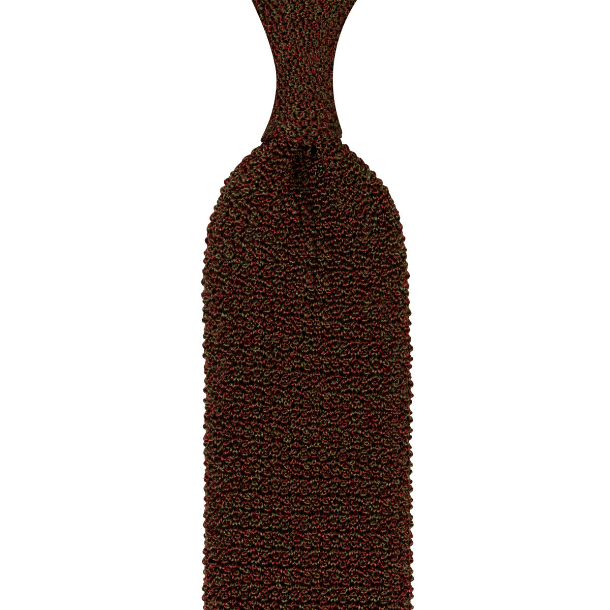 Crunchy Silk Knit Tie Red Green Mottled