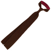 Crunchy Silk Knit Tie Red Green Mottled