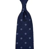 Floral Fina Grenadine Silk Tie Mottled Hand Rolled