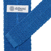 Crunchy Silk Knit Tie Azure