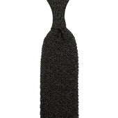 Crunchy Silk Knit Tie - Charcoal Mottled