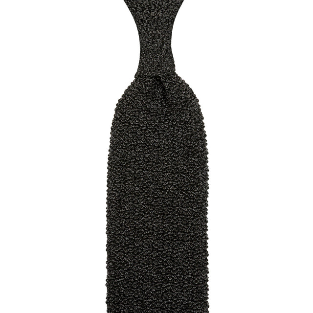 Crunchy Silk Knit Tie - Charcoal Mottled