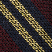 Striped Grossa Grenadine Silk Tie Navy Burgundy