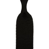 Crunchy Silk Knit Tie - Black