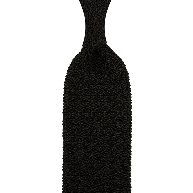 Crunchy Silk Knit Tie - Black