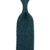 Crunchy Silk Knit Tie - Green Mottled