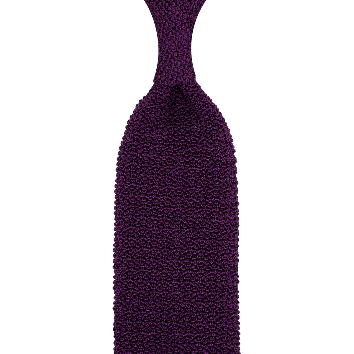 Crunchy Silk Knit Tie Eggplant
