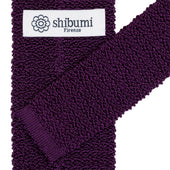 Crunchy Silk Knit Tie Eggplant