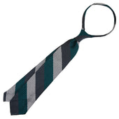 Kuska Handwoven Striped Grossa Grenadine Tie Grey White