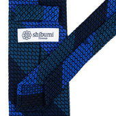 Kuska Handwoven Striped Grossa Grenadine Tie Denim