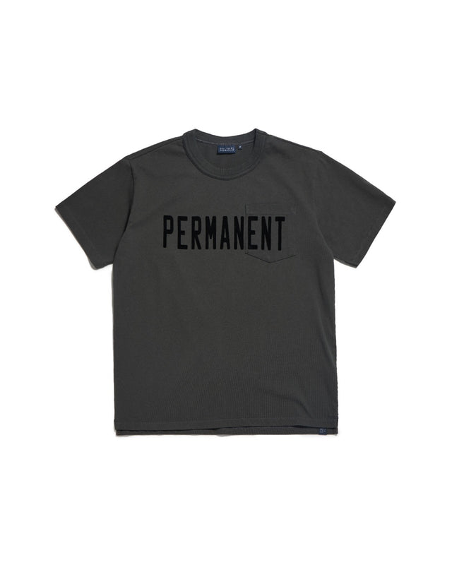 FLOCKING ONE POCKET T-SHIRTS / CHARCOAL