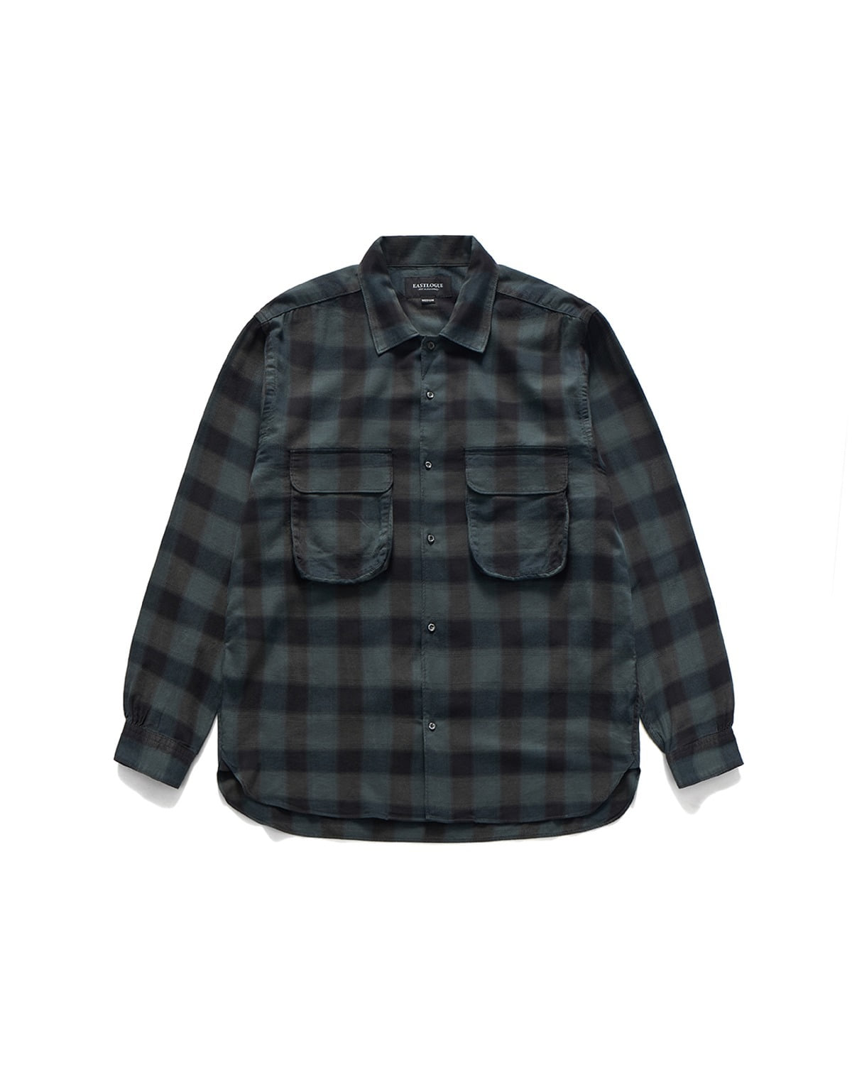 COMFY WIDE SHIRTS / CHARCOAL OMBRE CHECK