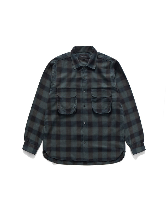 COMFY WIDE SHIRTS / CHARCOAL OMBRE CHECK