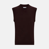 Burgundy Fine Merino V-Neck Vest