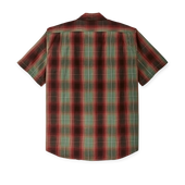 Filson's Washed Short Sleeve Feather Cloth Shirt - Green / Red / Black Ombre