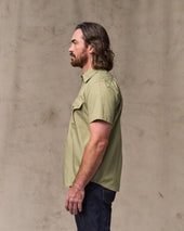 Washed Short Sleeve Feather Cloth Shirt - Lakebed