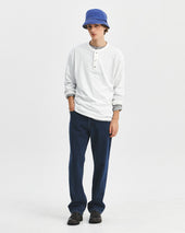 Henley Neck L S T Shirts Off White
