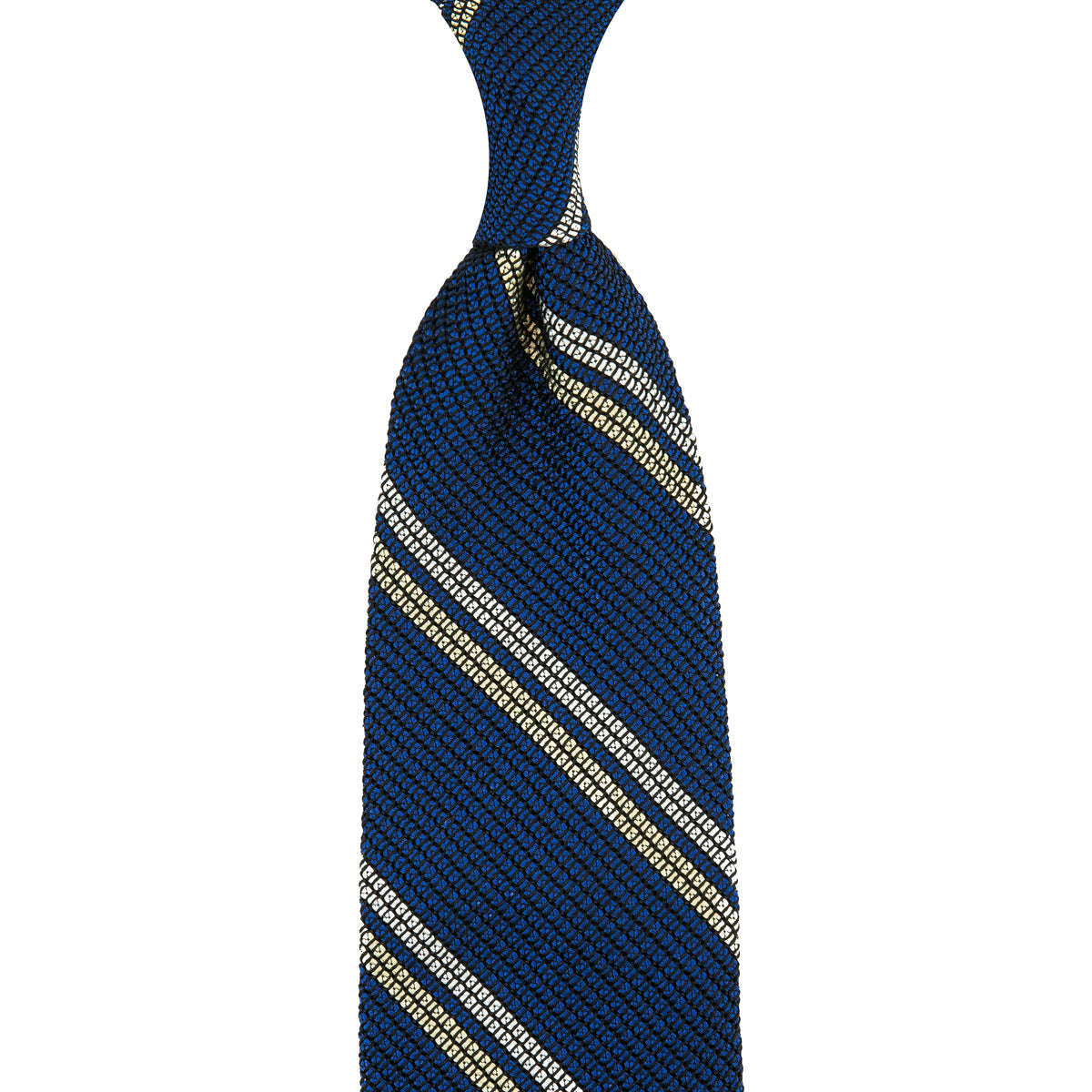 Kuska Handwoven Striped Fina Grenadine Silk Tie Light