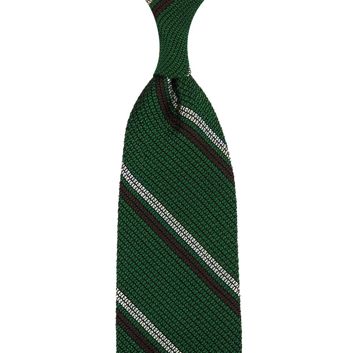Kuska Handwoven Striped Fina Grenadine Silk Tie