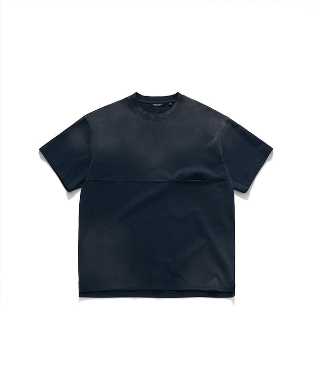 BLEACHED POCKET T- SHIRTS / NAVY