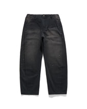 CINCH BACK CURVED PANTS / BLACK HERRINGBONE