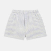 Yellow And Blue Stripe Godfrey Boxer Shorts
