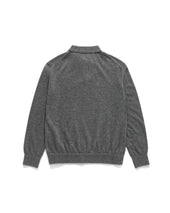 Collar Long Sleeves Knit Melange Grey