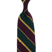 Shantung Grenadine Silk Tie - Burgundy / Yellow / Forest