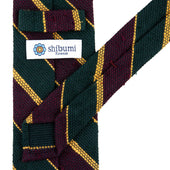 Shantung Grenadine Silk Tie Burgundy Yellow