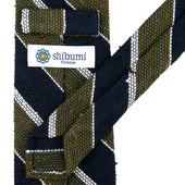 Shantung Grenadine Silk Tie Navy