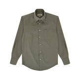 Essential point collar solid shirts (Olive)