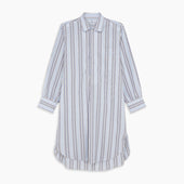 Pale And Yellow Multi Stripe Cotton Sussex Nightshirt